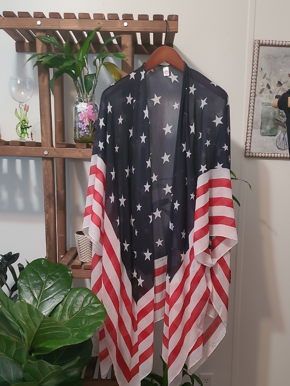 Celebrate America's 250th birthday!! Patriotic American Flag Kimono NWOT